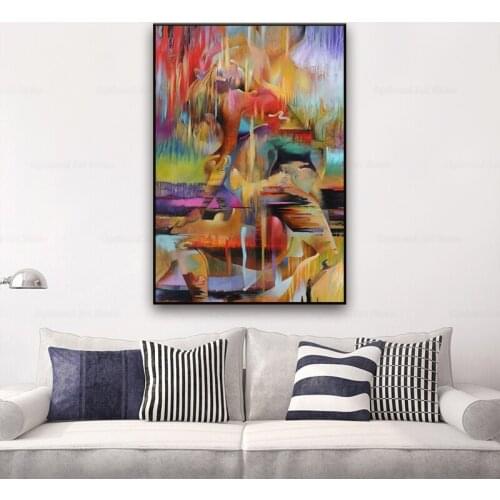 Abstract Lovers Cuddling Together Canvas Art Prints Graffiti Art Wall Paintings Print On Canvas Art Pictures For Living Room