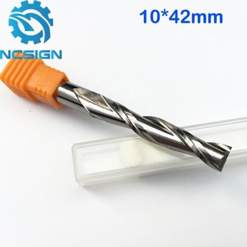 Free Ship 1pc SHK 10mm Solid Carbide 10mm Endmill Double Two Flute Spiral Bit CNC Router Bits CED 10mm CEL 42mm