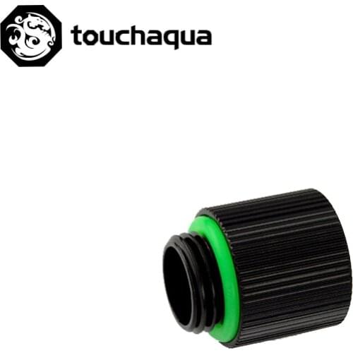 Bitspower Touchaqua G1/4" Male To Female 15mm Extender Fittings,Water Cooling Kit Build Connector Black ,Silver,TA-F60