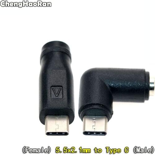 ChengHaoRan 5.5x2.1 mm Female to Type C USB-C DC Power Plug Connector Adapter for Meizu Huawei Lenovo Android Mobile phone,5V