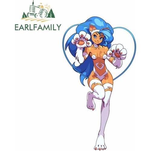 EARLFAMILY 13cm x 7.3cm For Felicia Darkstalkers Funny Car Stickers Sunscreen Decal Campervan Decoration Occlusion Scratch