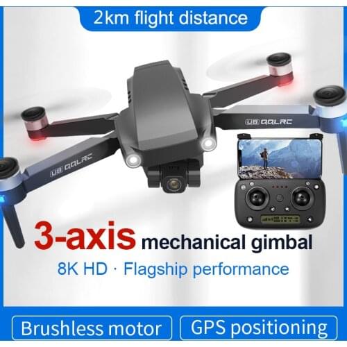 GPS Automatic Follow Brushless RC Drone 8K 3-Axis Gimbal Dual Camera 5G WiFi FPV 2000M Control 30Mins APP Control RC Quadcopter