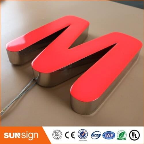 Custom aliexpress acrylic front lit led letter resin signs