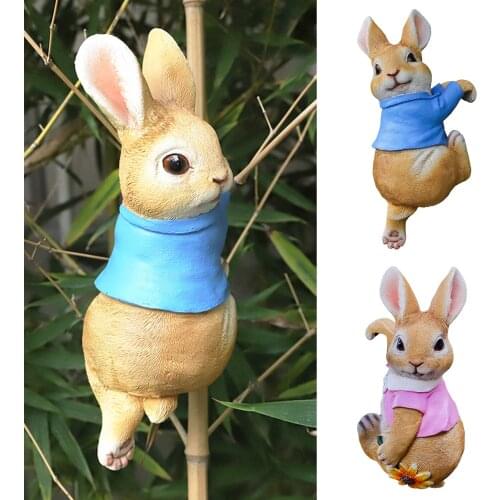 Exquisite Funny Cute Rabbit Ornaments Garden Statue Figurines Decoration Bas Relief for Outdoor Decor Housewarming Gift Artwork
