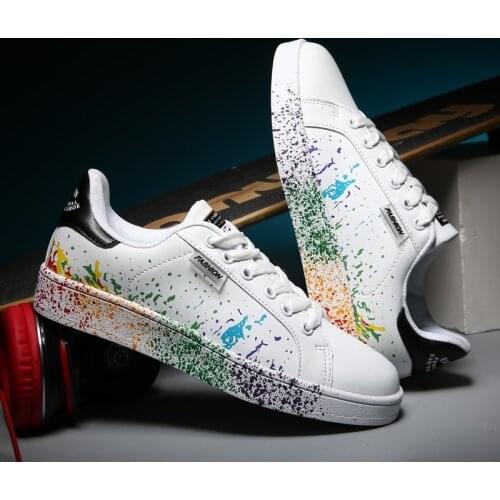 2021 New Sneakers Fashion Breathble Men Womens Skateboard Shoes Platform Lace Up Casual Shoes Woman Man White Tenis Feminino
