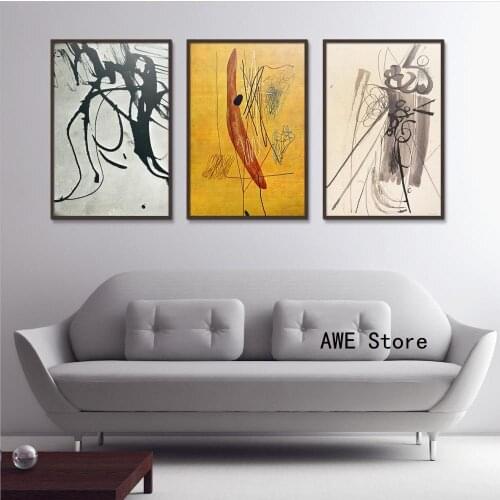 Lyrical abstraction French Hans Hartung Painting Wall Art Abstract Posters and Prints Canvas Modern Living Room Decor No Frame