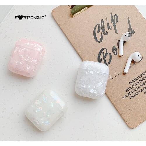 Conch Marble Case for Apple Airpods 1 2 Case Soft Cover Silicone Headphone Shiny Box for Airpod 1 2 Bluetooth Earphone Cover Hot