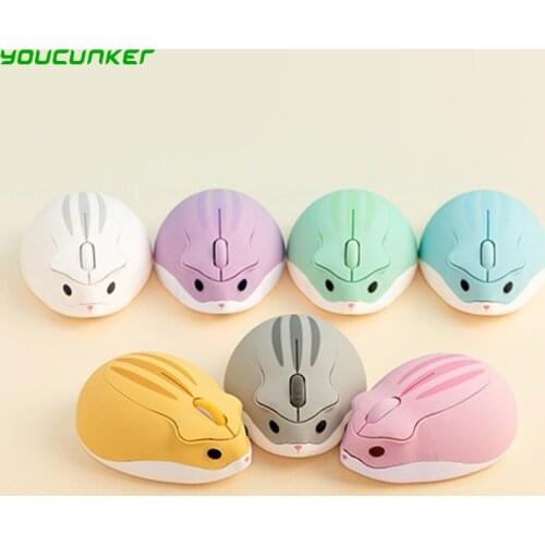 Wireless 2.4G Cute Mouse Creative Hamster Designed Mause Ergonomic USB Optical Mini 1200 DPI Pink Mice For PC Laptop Kids Gift