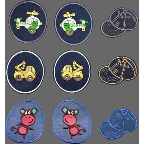DIY Cartoon Car Tractor Jeans Patch Iron On Patch Embroidered Sewing Repair Elbow Knee Patches For Children/kids Jeans Clothes