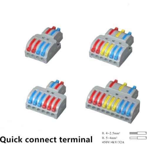 New type 1pcs/lot PCT SPL-42/62/63/93 Fast Wire Connector Universal Wiring Cable Connector Push-in Conductor Terminal Block