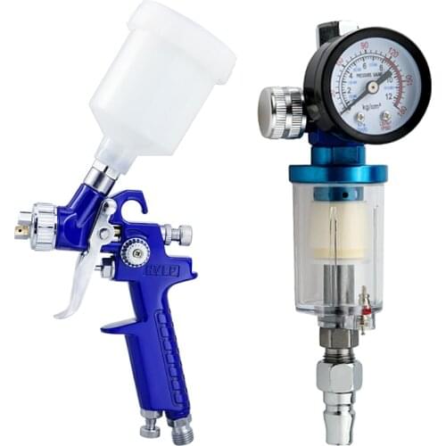 Spray Guns 0.8mm / 1.0mm Nozzles H-2000 Professional HVLP Mini Paint Spray Gun Airbrush For Painting Car Aerograph Pneumatic Gun