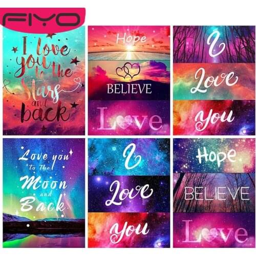 FIYO Full Square/Round 5d Diamond Painting Love Home Decor DIY Diamond Embroidery Text Mosaic Landscape Warm Heart Decoration