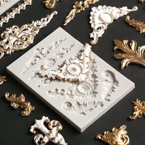 Embossed Silicone Mold Kitchen Baking Supplies Candy Biscuit Soap Border Fondant Cake Tool Decoration