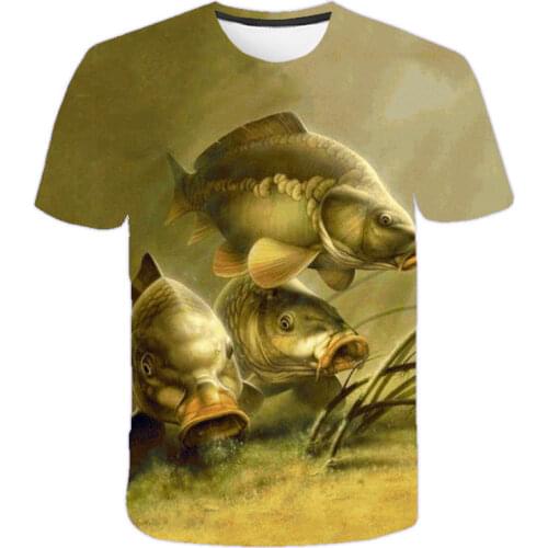 Fishing 3D Print T Shirt men and women Fashion O Neck Short Sleeve Shirt Funny T-shirt summer new style boys girls t-shirt