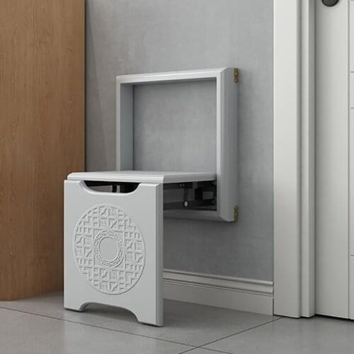 Hidden Wall Mounted Folding Chair Household Bathroom Furniture Bathroom And Shower Chair Ultrathin Shoe Changing Folding Stool