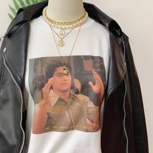 Sunfiz HJN Oh You Stupid Son of Bitch Funny Printed T Shirt Women Short Sleeve Cotton Tees That 70s Show Funny Quotes Tee