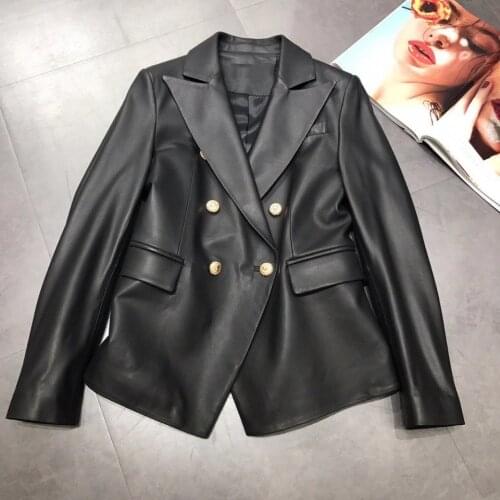 Woman Coats Natural Genuine Leather 2020 Winter Fashion Sheepskin Leather Coat Female Jackets Overcoat H118