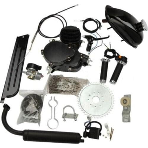 1 Set 80cc 2 Stroke Cycle Black Motor Muffler Motorized Bicycle Bike Engine Gas