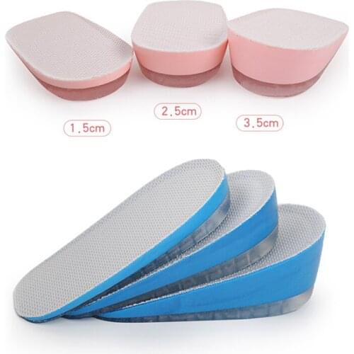 1 Pair Shoe Insoles Breathable Half Insole Heighten Heel Insert Soft Anti-slip Foot Insoles 1/2/3cm Lift Insole Height Increase