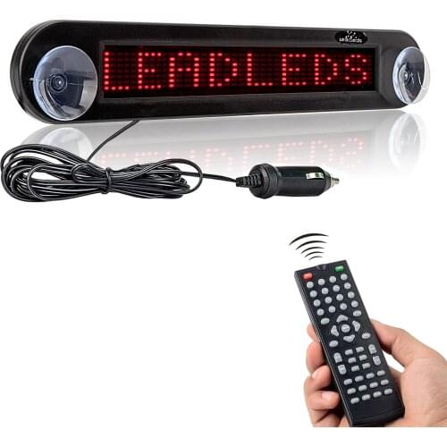 UNTCENT 12V Car Red LED Programmable Message Sign Scrolling Display Board with Remote Control Car Led Display
