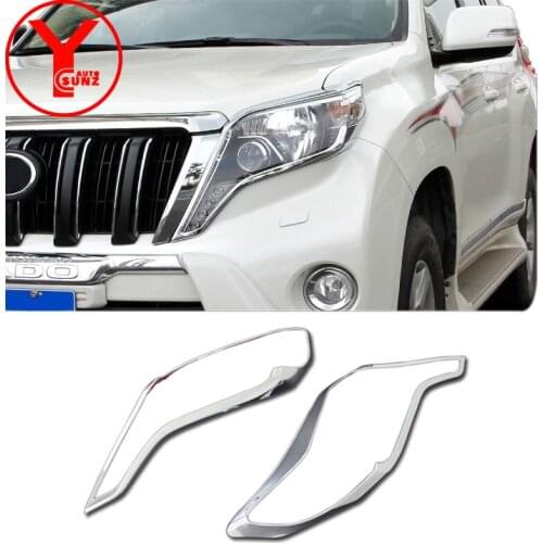 2014-2017 ABS chrome head light cover For Toyota Land cruiser Prado 150 2015 2016 accessories for topyota prado 150 2014 YCSUNZ
