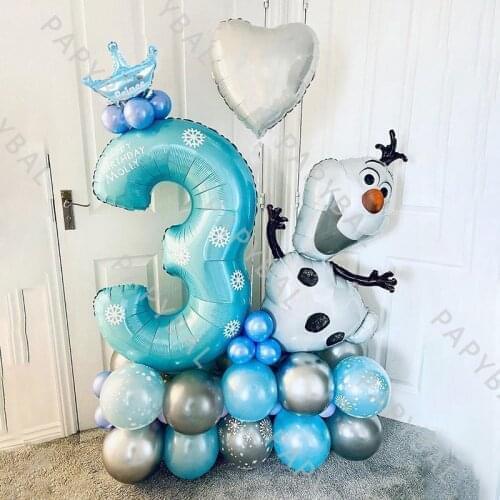 41pcs Disney Frozen Olaf Aluminium Foil Balloons Set Arch Garland Snowflake Latex Baloon Girl Birthday Kids Gifts Globos Baptism