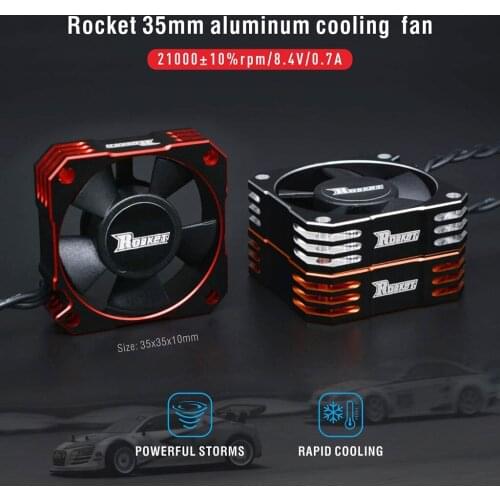RC car 35mm aluminum cooling fan metal cooling fin is suitable for remote control automobile motor / electric regulator