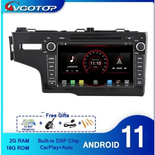 AVGOTOP Android 10 WINCE Bluetooth GPS Car Radio DVD Player for HONDA FIT 2014 LHD 2G 16G MP3 MP4 Wifi Vehicle Multimedia
