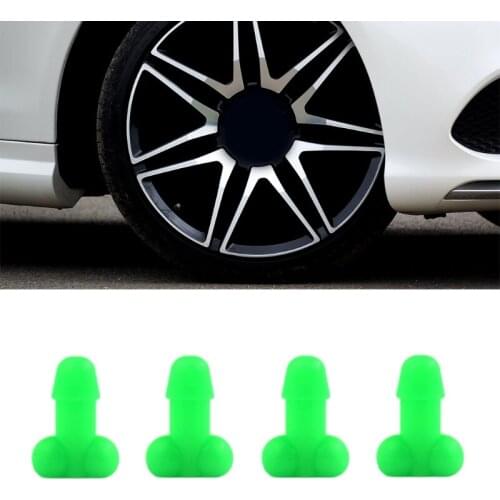 Car Anti-rust Motorcycle Prank Fluorescence Gag Auto Wheel Tires Valve-Stem Caps