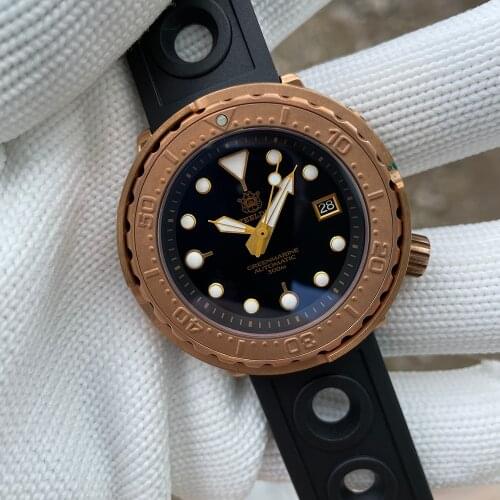 STEELDIVE SD1975S C3 Blue Super Luminous Bronze CUSN8 Black Dial 300M Waterproof Japan NH35 Mens Mechanical Diving Watch