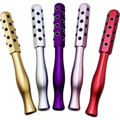 Y1UF Germanium Stone Face/Eye/Body Massager Beauty Roller Massage Tool for Skin Tightening Firming Anti-aging Stress Relief