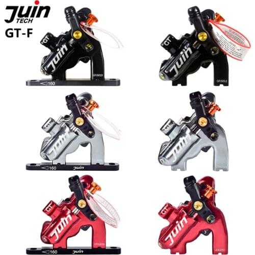 Juin Tech GT-F Hybrid Hydraulic 4-Piston Flat Mount Disc Brake Road Bike Disc Brake Caliper Ultralight Bicycle Disc Brake Set