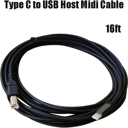 16ft OTG USB C to USB B Midi Cable Type C to Midi EAD10 Host Extension Cord for Music Instrument Midi Controller Keyboard Cable