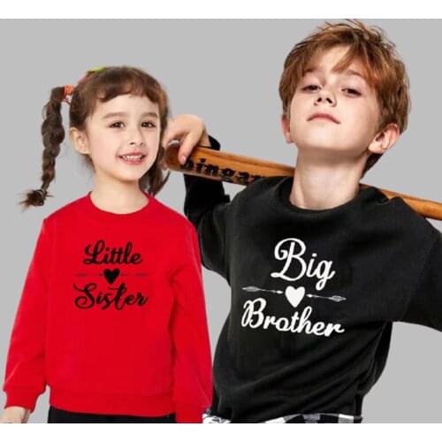 Sibling Matching Outfits Big Brother Little Brother Set Sisters Clothes Kids Sweatshirt Baby Girl Boy Pullover Child Tops Tshirt