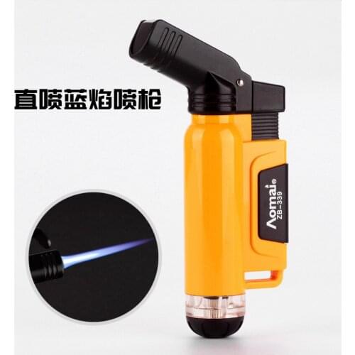 Creative Plastic elbow clamshell Butane inflatable cigarette lighter classics jet Turbo torch flame spray gun igniter (no gas)