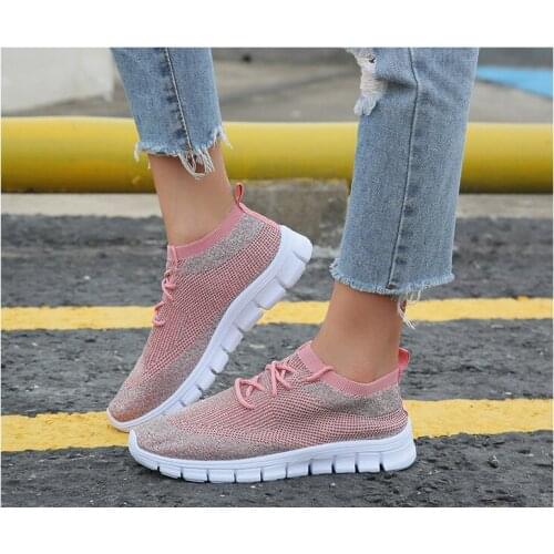 Women Ladies Summer Fashion Breathable Mesh Basket Slip on Flats Sock Casual Running Female Womens Walking Sneakers Shoes