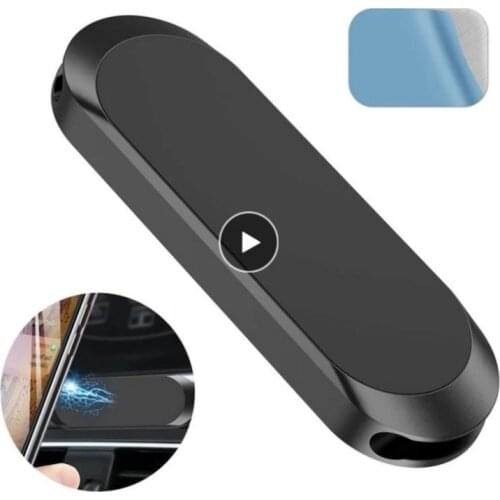 Magnetic Car Phone Holder 360 Degree Mini Strip Shape Holder Metal Magnet GPS Car Mount Stand Wall Office Bedroom Bracket Hooks