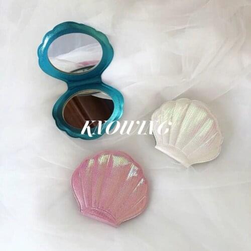 Mini Shell Makeup Mirror Compact Pocket Mirror Portable Double-Sided Folding Cosmetic Mirror Gifts Ins wind shooting decorations