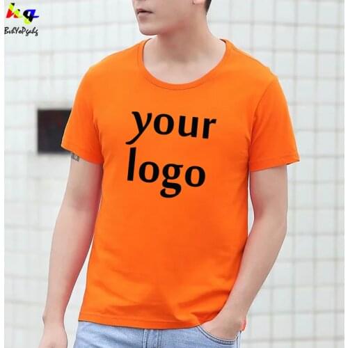 Customized/DIY LOGO T-shirt printing your logo/picture text team name shirt summer mens and womens casual shirt