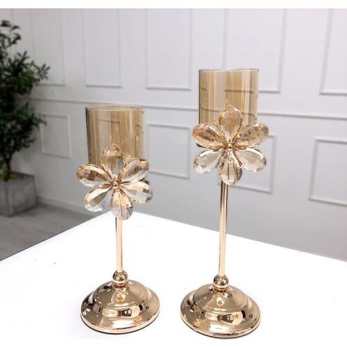 Table Candle Holder Crystal Candlestick Home Decoration Geometric Candle Holders For Wedding Dinner Decoration Table Deco ZZT061