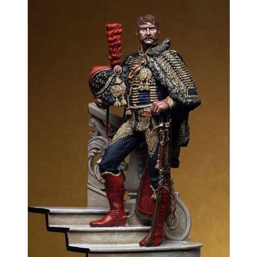 New Unassembled 1/24 75mm Captain Horse standing with base 75mm Resin Kit DIY figure Unpainted resin model