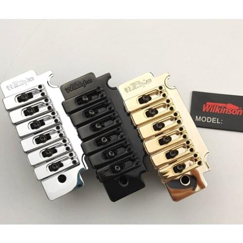 New Wilkinson WVS50K Guita Tremolo Bridge With matching Satin Saddles in Black, Gold or Chrome From Korea