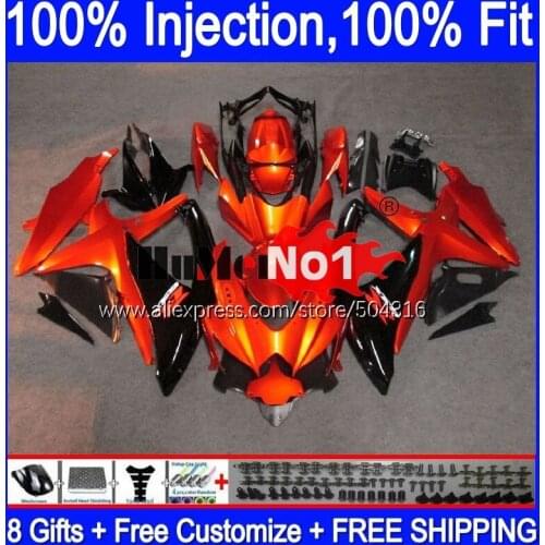 OME For SUZUKI GSXR-750 GSXR 600 750 GSXR600 GSX-R750 17MC.8 GSXR-600 K8 GSXR750 2008 2009 2010 08 09 10 Fairings Orange black