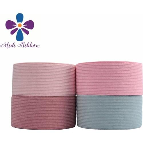 3"75mm Solid Corduroy Ribbon Autumn Winter Velvet Fabric Layering DIY Hair Bands 20yards/roll Cloth Sewing Material Pink