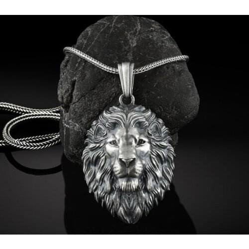 Hip Hop Hot New Products Personalized Jewelry on the neck Mens chain necklace Metal Zodiac Lion Head Pendant Necklaces for man