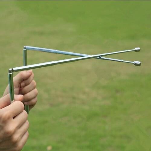 Portable Dowsing Rod Stainless Steel Water Detector Tool Adjustable Rods Flexible Divining Water Spirit Ghost Gold Buried Items