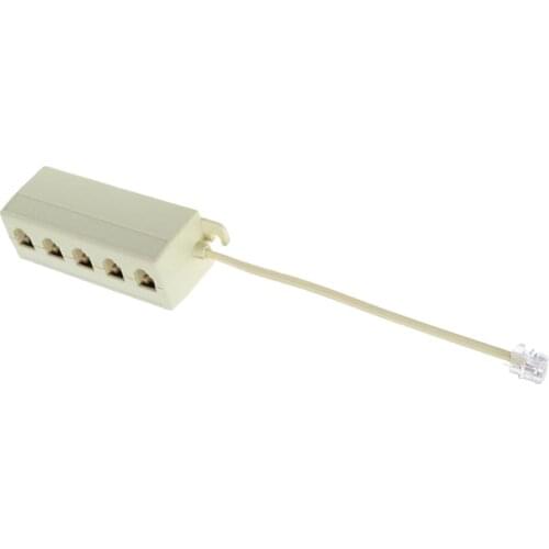 RJ11 Telephone Cable Splitter - Wall Jack Adapter Phone Line Splitters - Jack Plug, 1 to 5 Modular Converter for Office Home