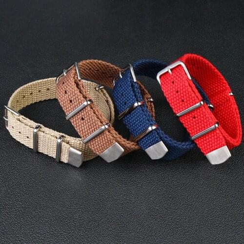 Nato Strap 20mm 22mm French Troops Parachute Bag Watchband Elastic Nylon Belt Wrisband For Military Watch Band