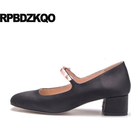 Silk Designer Square Toe Casual Satin 2021 Black Bow Mary Jane Ballerina Women Flats Shoes With Little Cute Bowtie China Ballet