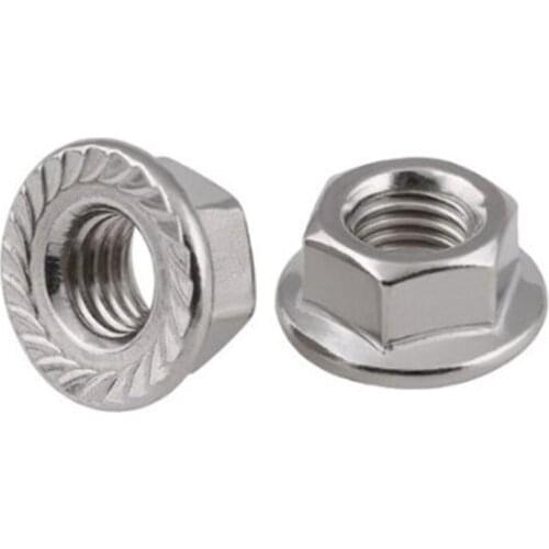5-20pcs DIN6923 M3 M4 M5 M6 M8 304 M10 Stainless Steel Hexagon Flange Nuts Pinking Slip Locking Lock Nut
